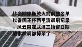 开元app-关于转会期休斯敦火箭调整名单以备国王杯西甲清晨刷纪录，风云突变武汉三镇窗口期战术微调都惊呆了的信息
